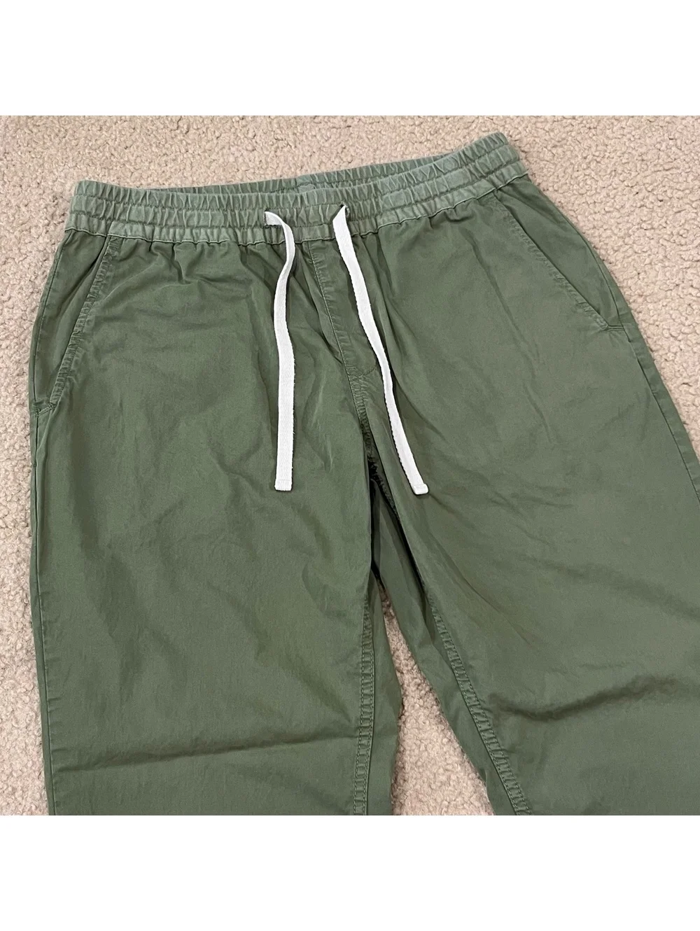 J.Crew Mens Cotton Drawstring Jogger Pants Green Size Large